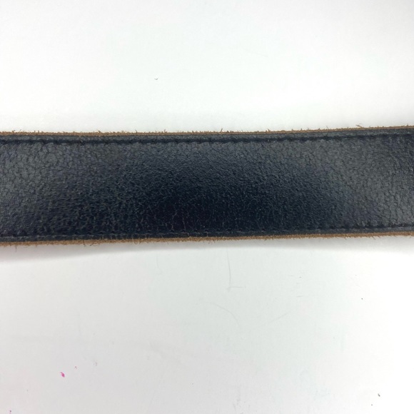 Western leather belt, solid metal buckle- American flag etching.size 38 … - Picture 10 of 11